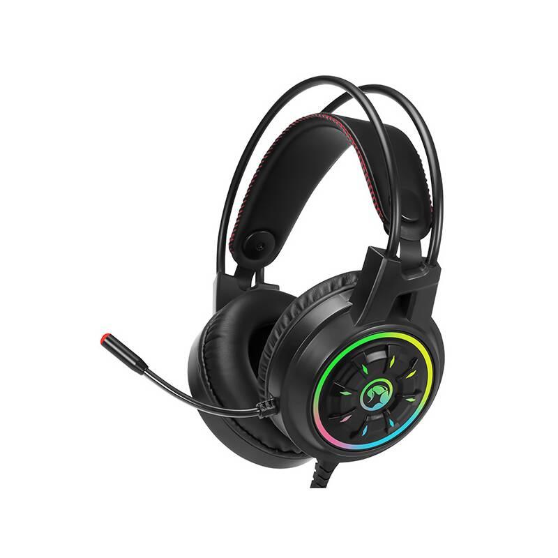 Klávesnice s myší Marvo CM305, US headset černá