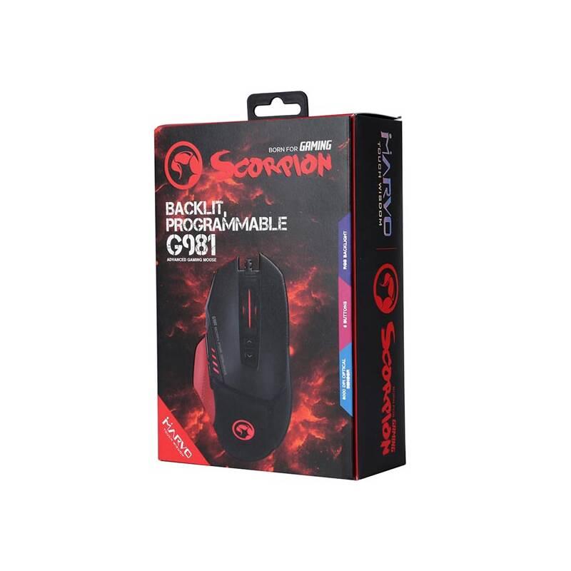 Myš Marvo G981 černá červená