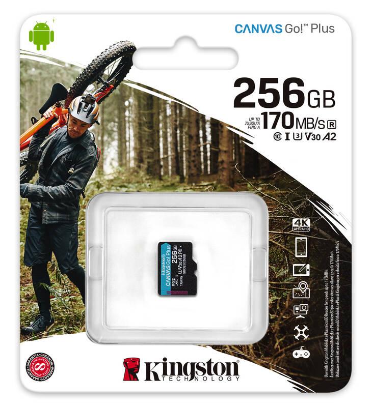 Paměťová karta Kingston Canvas Go! Plus MicroSDXC 256GB UHS-I U3, Paměťová, karta, Kingston, Canvas, Go!, Plus, MicroSDXC, 256GB, UHS-I, U3