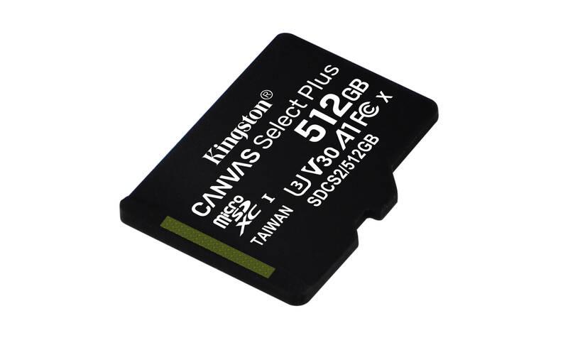 Paměťová karta Kingston Canvas Select Plus MicroSDXC 512GB UHS-I U1, Paměťová, karta, Kingston, Canvas, Select, Plus, MicroSDXC, 512GB, UHS-I, U1