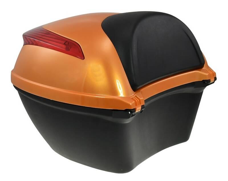 Zadní kufr k elektrickému motocyklu RACCEWAY E-BABETA, oranžový, Zadní, kufr, k, elektrickému, motocyklu, RACCEWAY, E-BABETA, oranžový