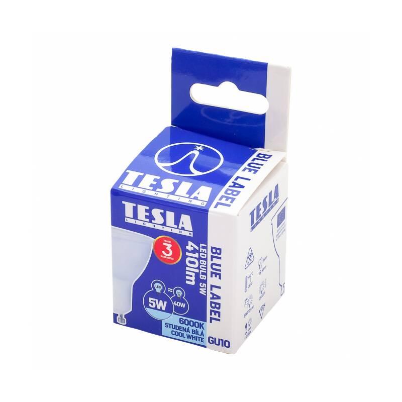 Žárovka LED Tesla bodová, 5W, GU10, studená bílá