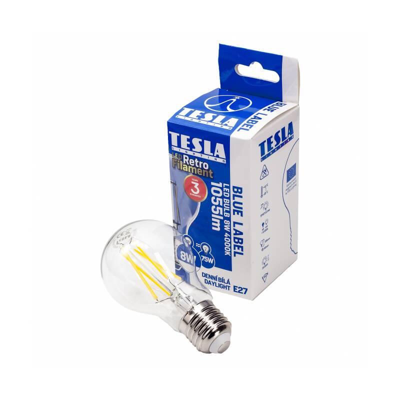 Žárovka LED Tesla Retro Filament klasik, 8W, E27, neutrální bílá