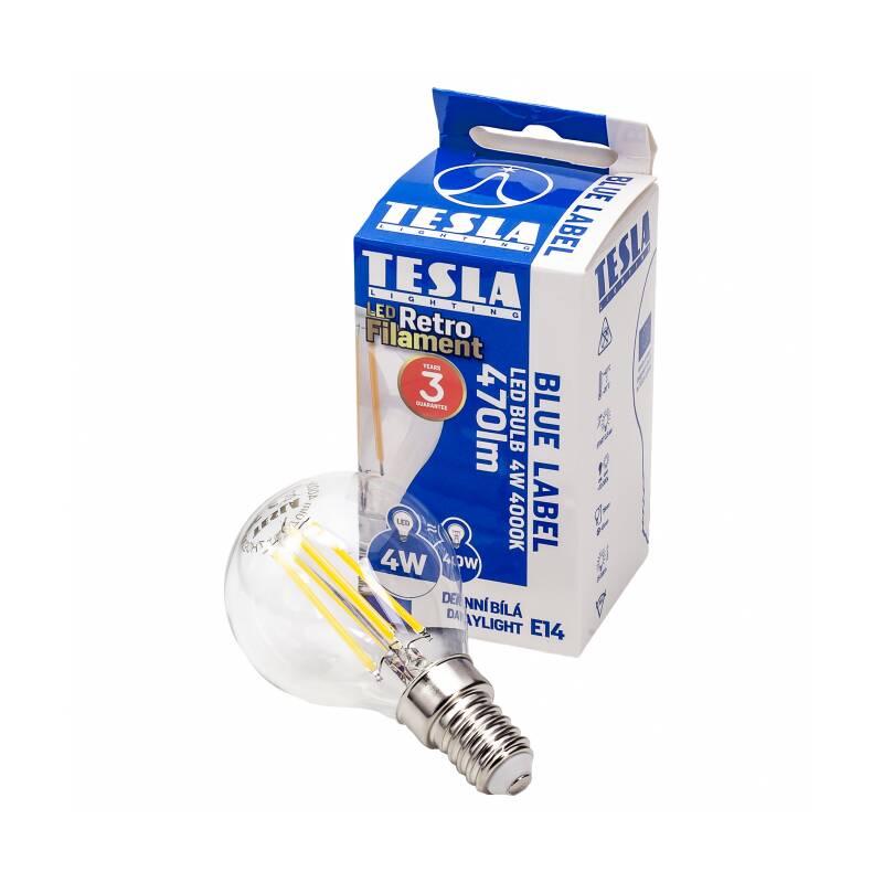 Žárovka LED Tesla Retro Filament mini globe, 4W, E14, neutrální bílá, Žárovka, LED, Tesla, Retro, Filament, mini, globe, 4W, E14, neutrální, bílá