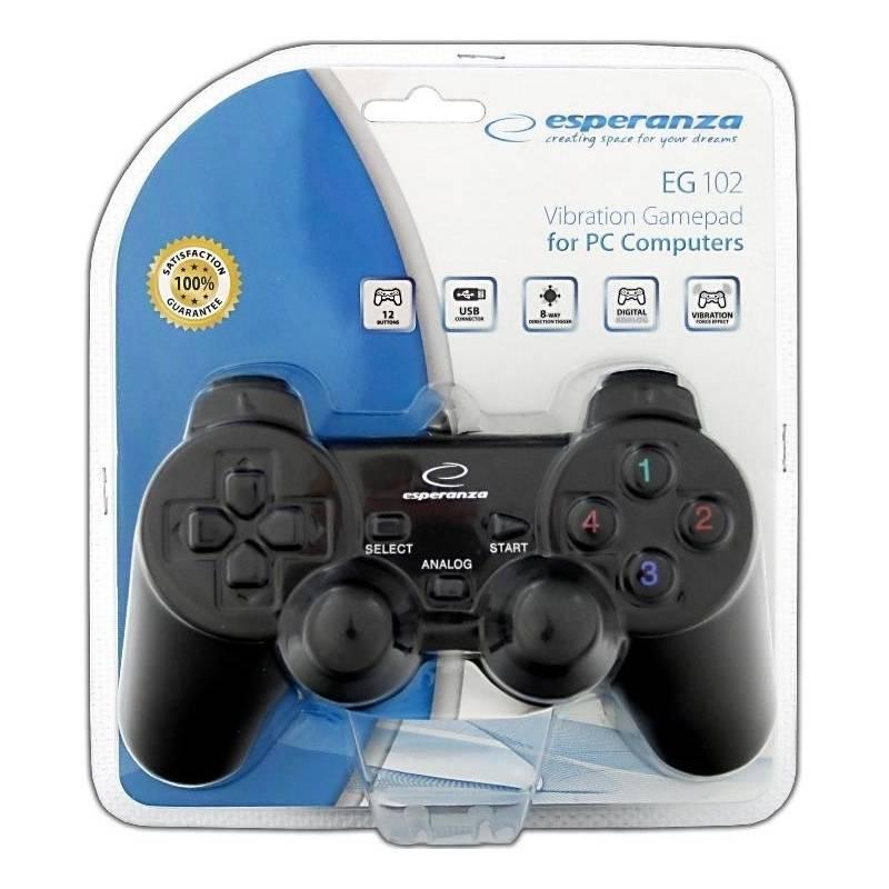 Gamepad Esperanza EG102 Warrior pro PC, PS3 černý