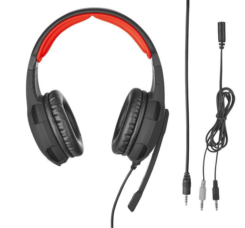 Headset Trust GXT Gaming 310 černá barva červená barva, Headset, Trust, GXT, Gaming, 310, černá, barva, červená, barva