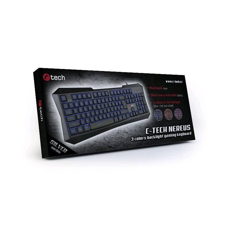 Klávesnice C-Tech Nereus, CZ SK černá