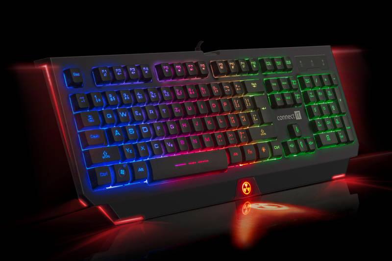 Klávesnice Connect IT Battle Rainbow, CZ černá