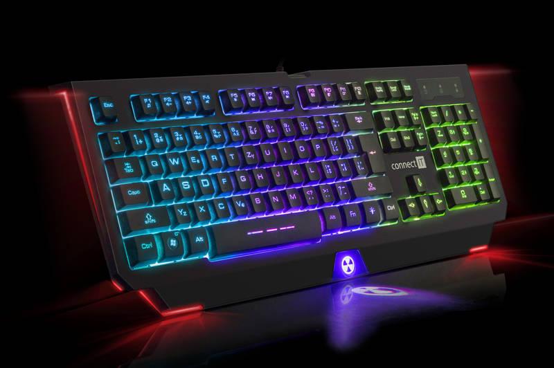 Klávesnice Connect IT Battle Rainbow, CZ černá