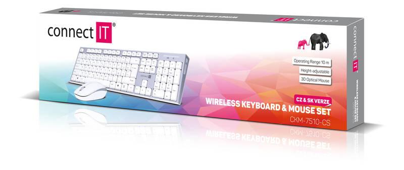 Klávesnice s myší Connect IT CKM-7510-CS, CZ SK šedá