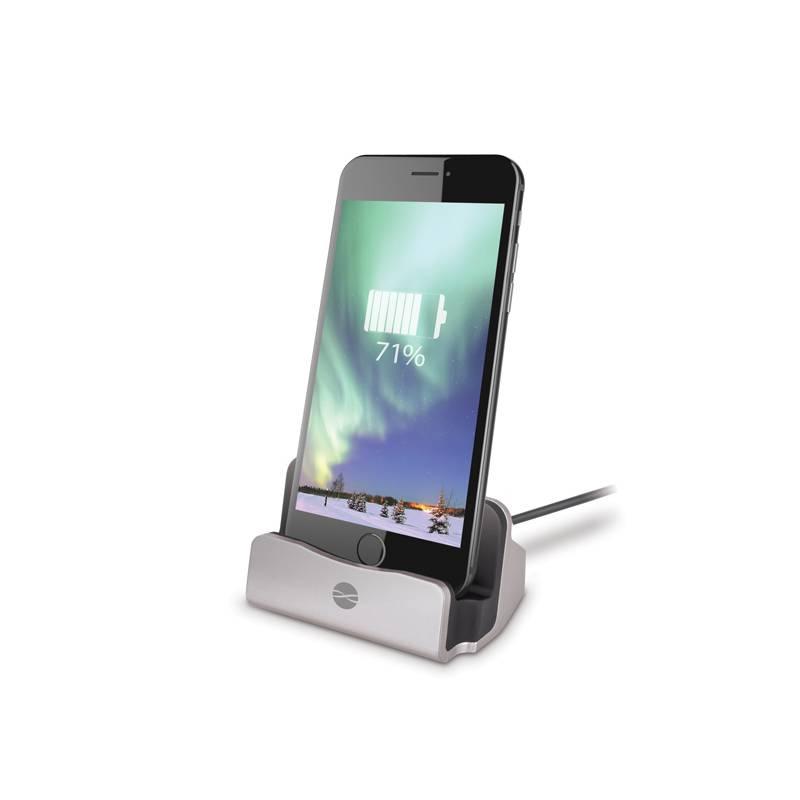 Nabíjecí stojánek Forever DS-01 pro Apple iPhone stříbrný