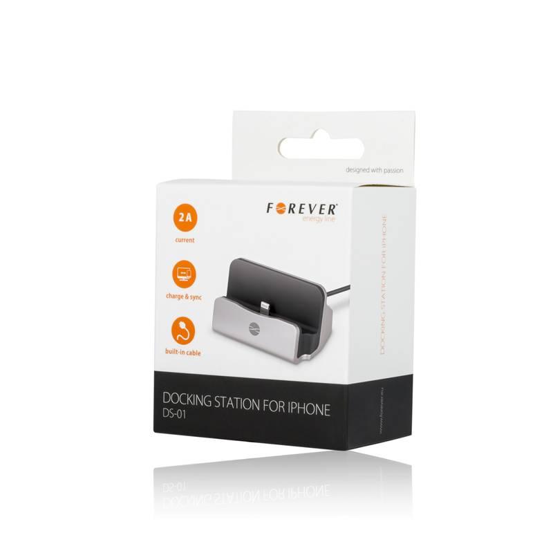 Nabíjecí stojánek Forever DS-01 pro Apple iPhone stříbrný