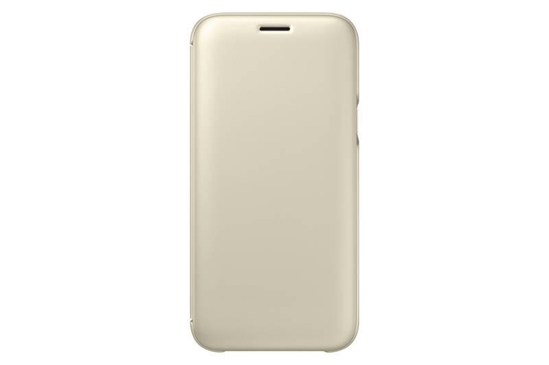 Pouzdro na mobil flipové Samsung Wallet Cover pro J7 2017 zlaté