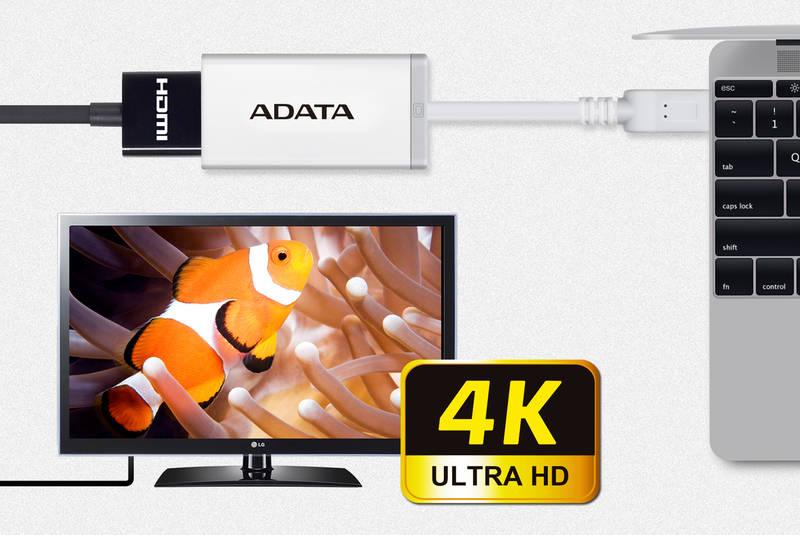 Redukce ADATA HDMI USB-C bílá, Redukce, ADATA, HDMI, USB-C, bílá