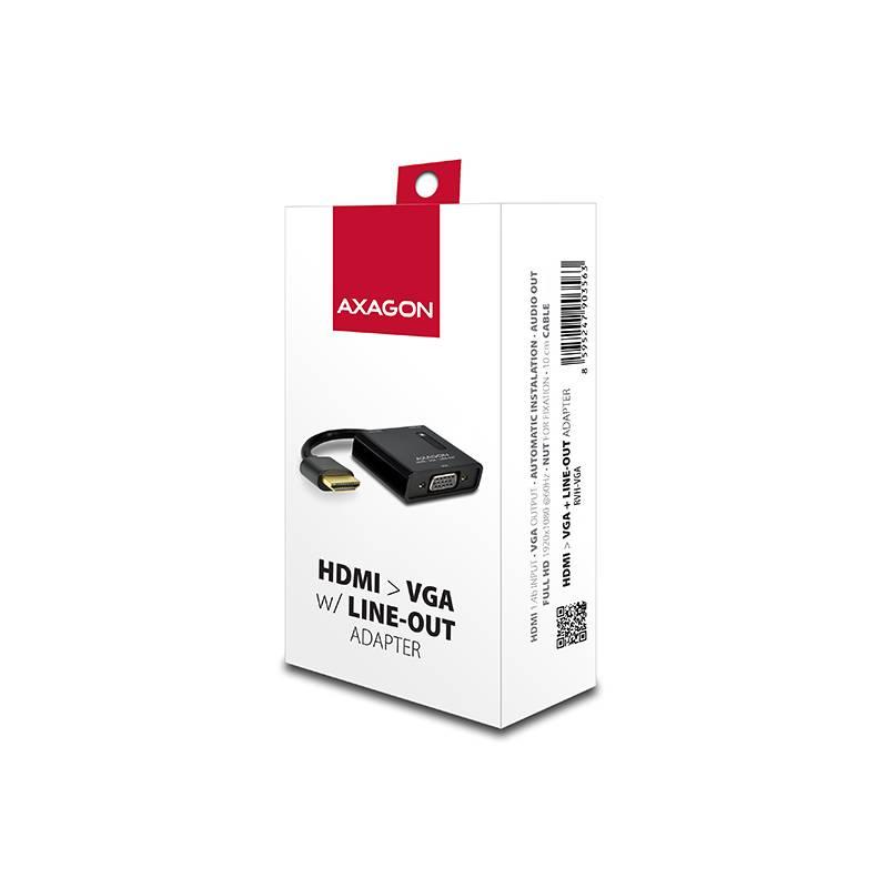 Redukce Axagon VGA HDMI audio výstup černá, Redukce, Axagon, VGA, HDMI, audio, výstup, černá