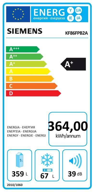 Americká lednice Siemens KF86FPB2A, Americká, lednice, Siemens, KF86FPB2A