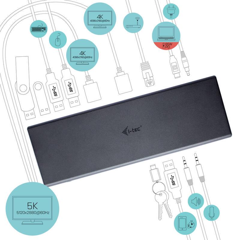 Dokovací stanice i-tec USB 3.0 USB-C Thunderbolt 3 Dual Display Power Adapter 100W, Dokovací, stanice, i-tec, USB, 3.0, USB-C, Thunderbolt, 3, Dual, Display, Power, Adapter, 100W