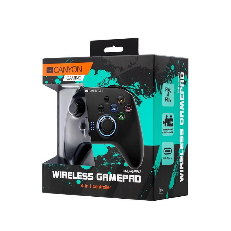 Gamepad Canyon CND-GPW3 4v1 pro Nintendo Switch, Android, PC, PS3 černý, Gamepad, Canyon, CND-GPW3, 4v1, pro, Nintendo, Switch, Android, PC, PS3, černý