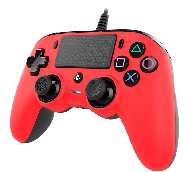 Gamepad Nacon Wired Compact Controller pro PS4 červený, Gamepad, Nacon, Wired, Compact, Controller, pro, PS4, červený