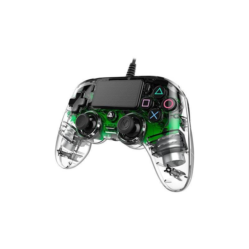 Gamepad Nacon Wired Compact Controller pro PS4 zelený průhledný