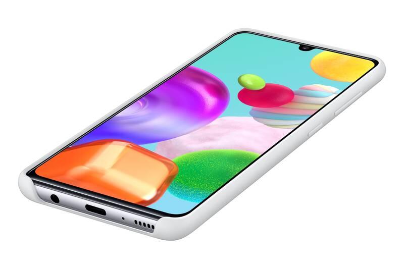 Kryt na mobil Samsung Silicon Cover pro Galaxy A41 bílý