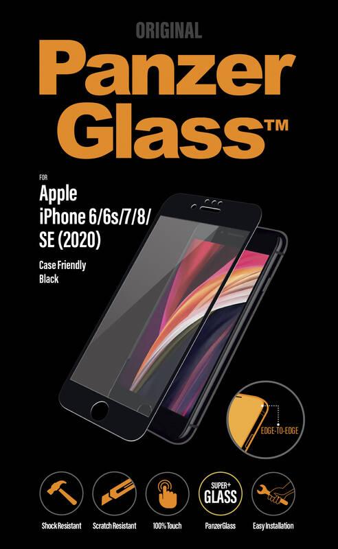 Ochranné sklo PanzerGlass Edge-to-Edge pro Apple iPhone 6 6s 7 8 SE černé
