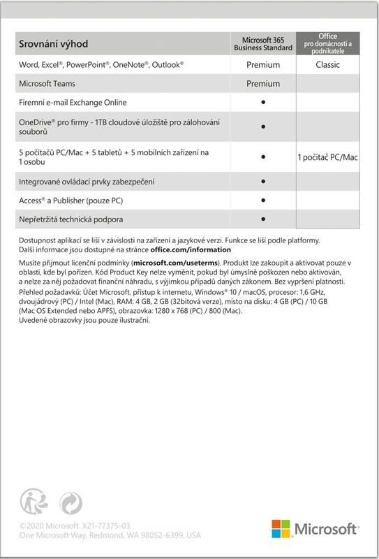 Software Microsoft Office 2019 pro domácnosti a podnikatele CZ
