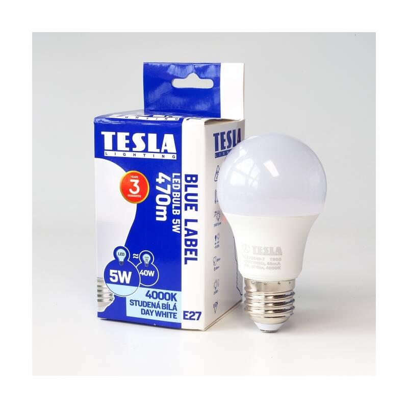 Žárovka LED Tesla klasik, 5W, E27, neutrální bílá