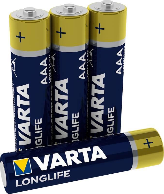 Baterie alkalická Varta Longlife AAA, LR03, blistr 4 ks