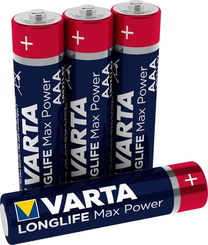 Baterie alkalická Varta Longlife Max Power AAA, LR03, blistr 4ks