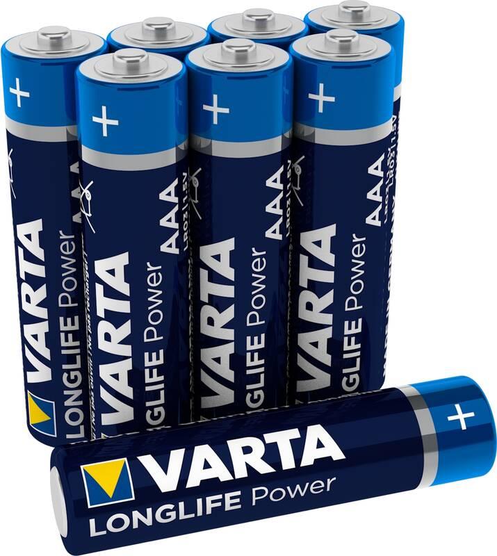 Baterie alkalická Varta Longlife Power AAA, LR03, blistr 8ks