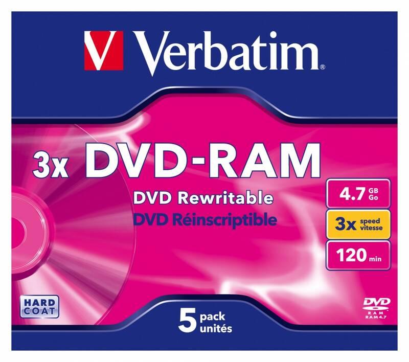 Disk Verbatim DVD-RAM 4,7GB 3x jewel box, 5ks
