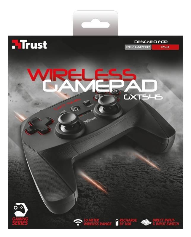Gamepad Trust GXT 545 Wireless pro PC, PS3 černý