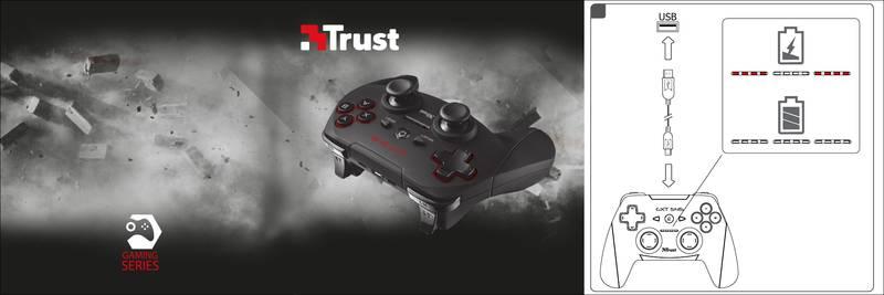 Gamepad Trust GXT 545 Wireless pro PC, PS3 černý