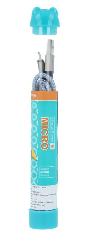 Kabel Devia Vogue USB micro USB, 1m stříbrný