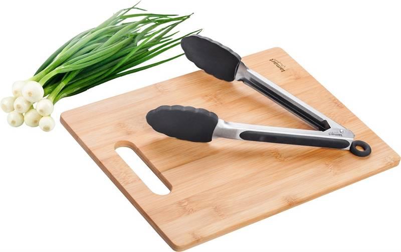 Kuchyňské prkénko Lamart se silikovými kleštěmi