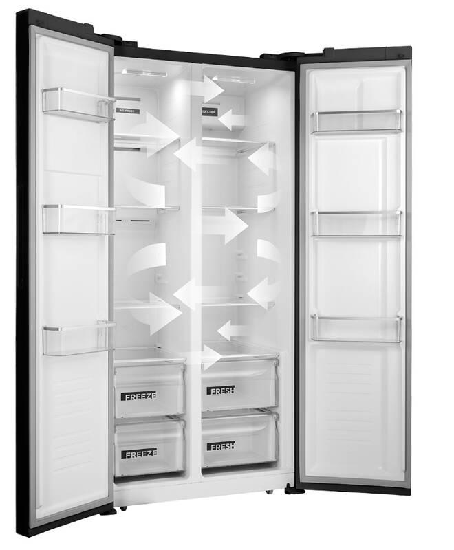 Americká lednice Concept LA7383bc černá