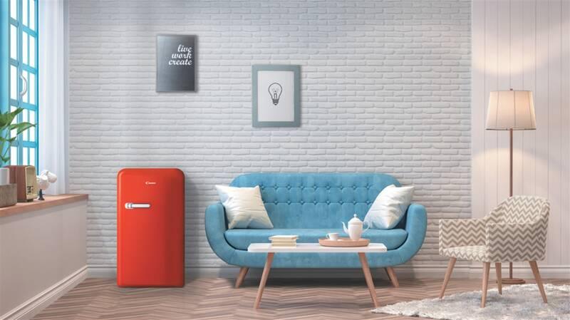 Chladnička Candy Retro retro CKRTOS 544RH červená