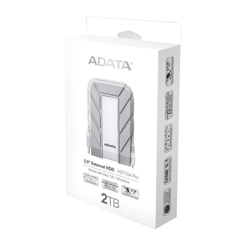 Externí pevný disk 2,5" ADATA HD710A Pro 1TB DashDrive pro MAC bílý