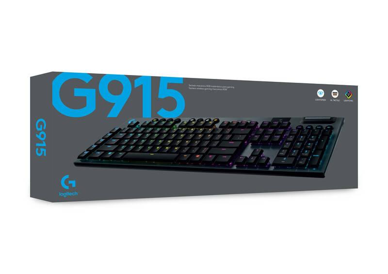 Klávesnice Logitech Gaming G915 Lightspeed RGB, Tactile, US černá