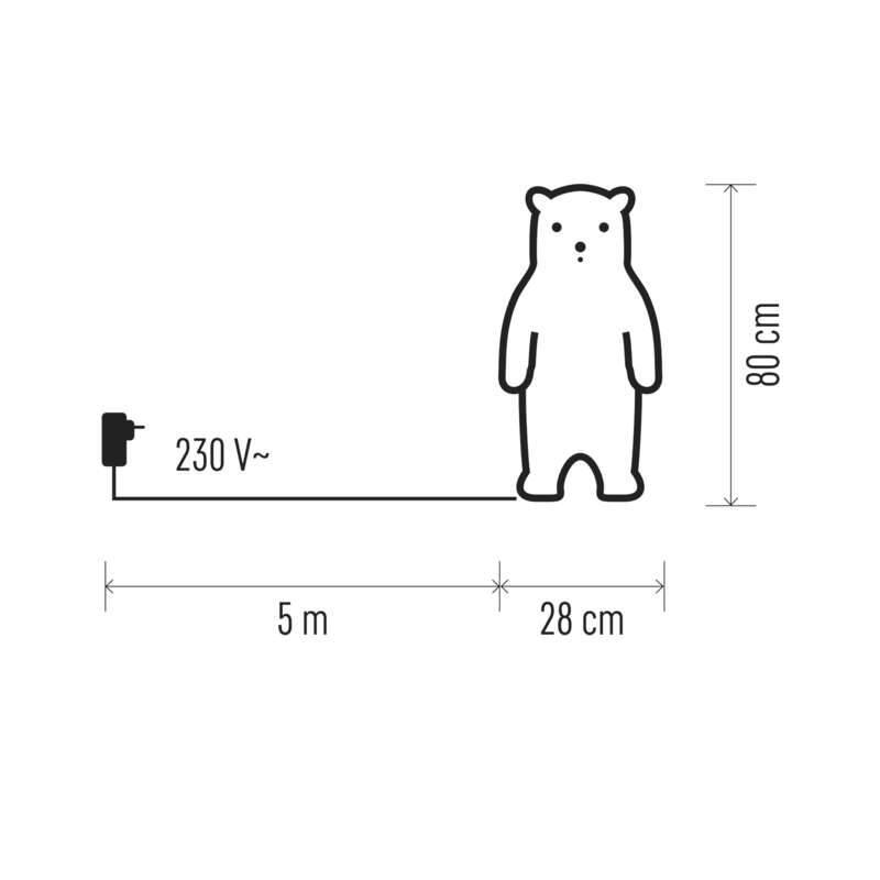 LED dekorace EMOS medvěd, IP44, studená bílá, časovač