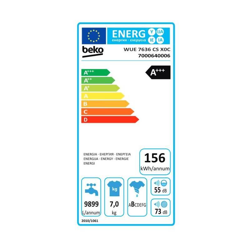 Pračka Beko Superia WUE 7636 CS X0C bílá
