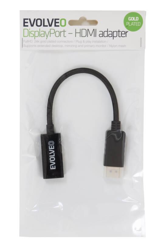 Redukce Evolveo DisplayPort HDMI černá, Redukce, Evolveo, DisplayPort, HDMI, černá