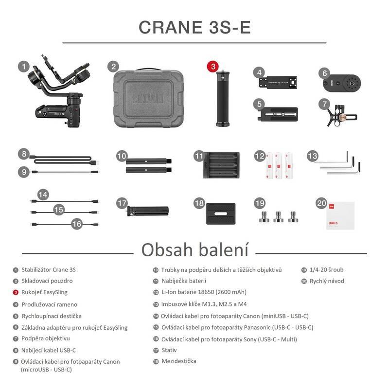 Stabilizátor Zhiyun Crane 3S-E, Stabilizátor, Zhiyun, Crane, 3S-E