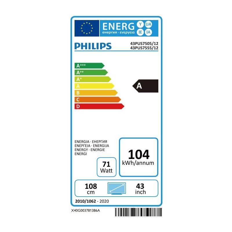 Televize Philips 43PUS7505 černá
