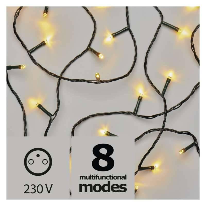 Vánoční osvětlení EMOS 240 LED řetěz, 24m, teplá bílá, programy
