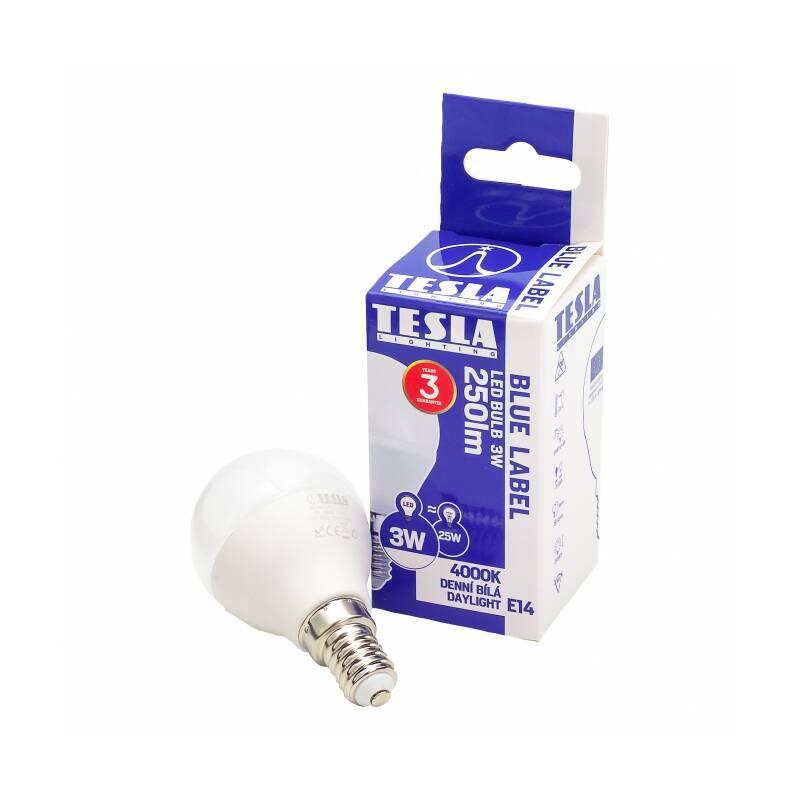Žárovka LED Tesla klasik mini, 3W, E14, neutrální bílá