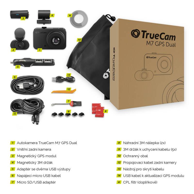 Autokamera TrueCam M7 GPS Dual černá, Autokamera, TrueCam, M7, GPS, Dual, černá
