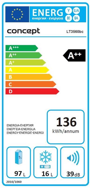 Chladnička Concept LT3560bc černá