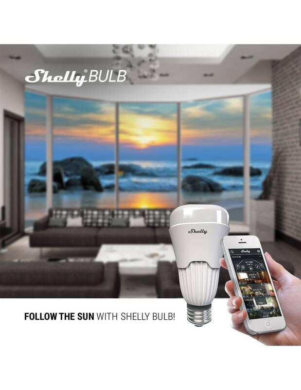 Chytrá žárovka Shelly Bulb, žárovka RGBW, WiFi